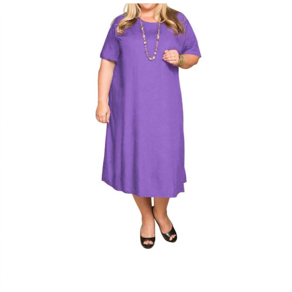 NEW ON THE PLUS SIDE belle rayon plus size dress in eggplant